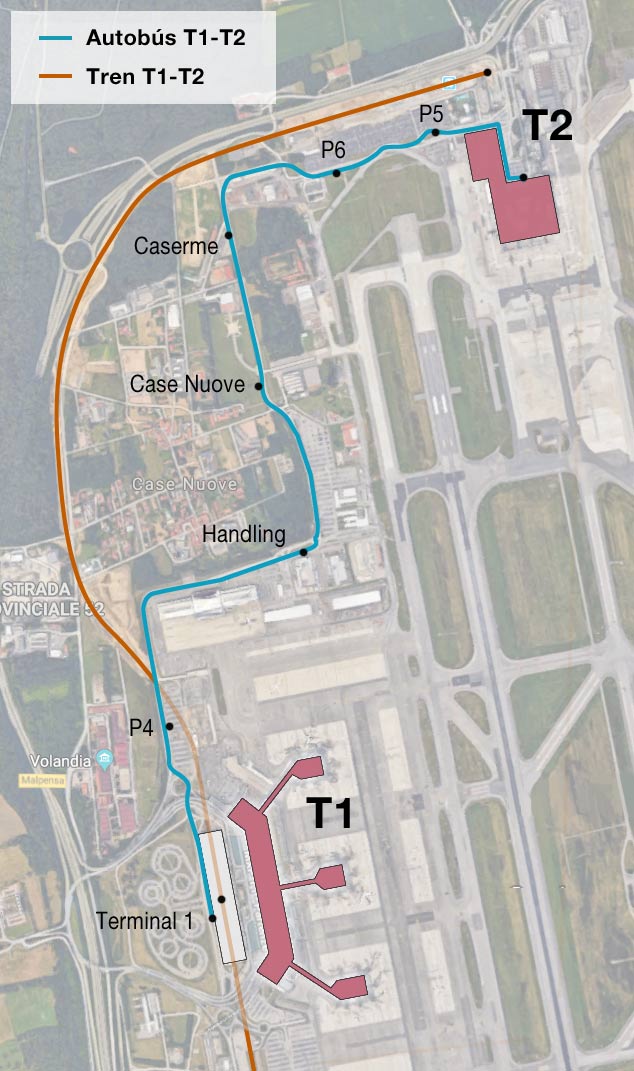 Plano del aeropuerto de Malpensa